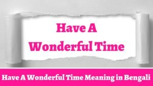 Have A Wonderful Time Meaning in Bengali